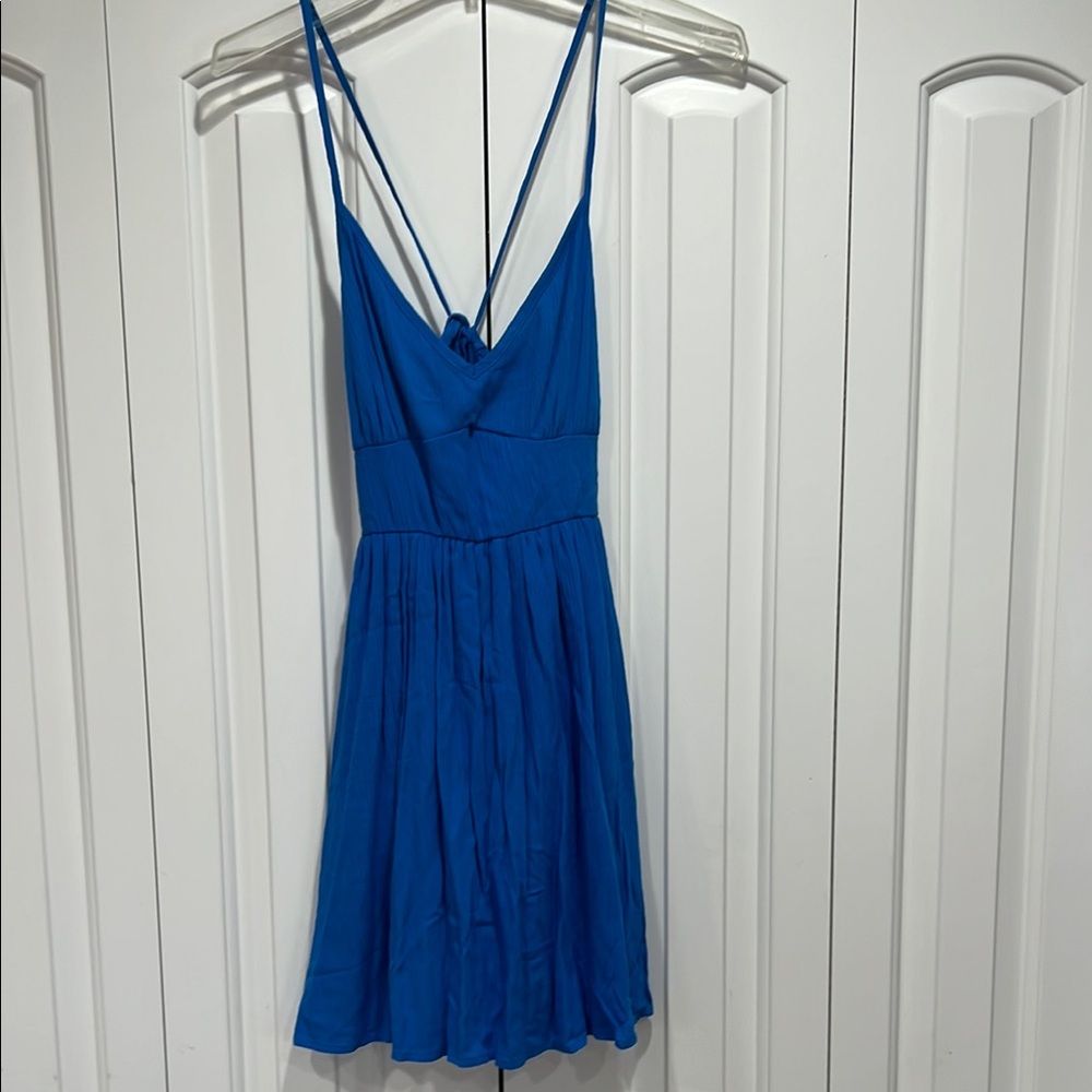 Blue Blush Women’s Elegant Blue Spaghetti Strap Dress- Size M